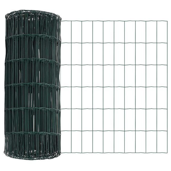 vidaXL Euro gjerde grønn 0.8 x 10 m PVC-belagt jern