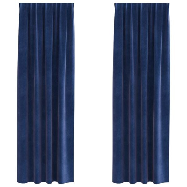 vidaXL Blendingsgardiner 2 pcs M&oslash;rkebl&aring; 140 x 225 cm Fl&oslash;yel