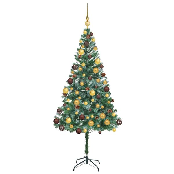 vidaXL Kunstig juletre med 300 LED med stativ gr&oslash;nn 180 cm PVC og st&aring;l