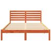 vidaXL Sengestamme med hodegjerde Vokset Brun 135 x 190 cm Massiv furu