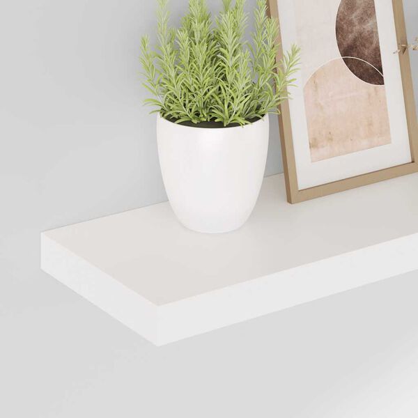 vidaXL Flytende vegghyller 2 stk h&oslash;yglans hvit 50x23x3,8 cm MDF