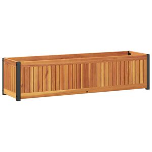 vidaXL Plantekasse 110x30x27,5 cm helte akasie og st&aring;l
