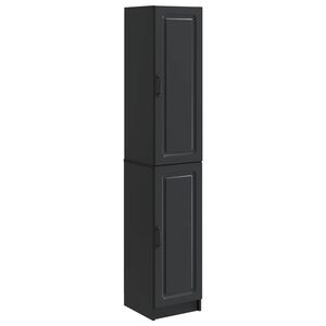 vidaXL Skapsett 2 pcs Svart Konstruert tre