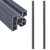 vidaXL Gjerdestolper 2 stk m&oslash;rkegr&aring; 185 cm aluminium