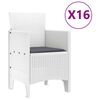 vidaXL Hage Spisestue Set med Puter med pute 17 pcs Hvit PP