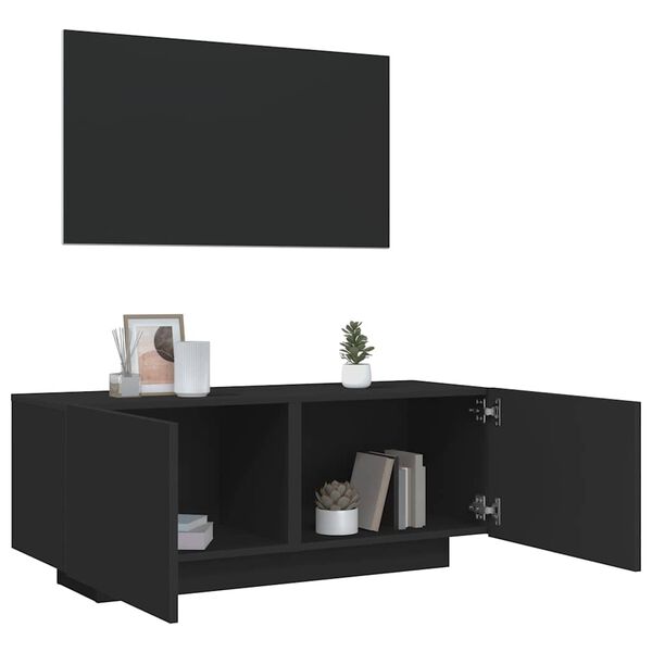 vidaXL TV-benk svart 100x35x40 cm konstruert tre