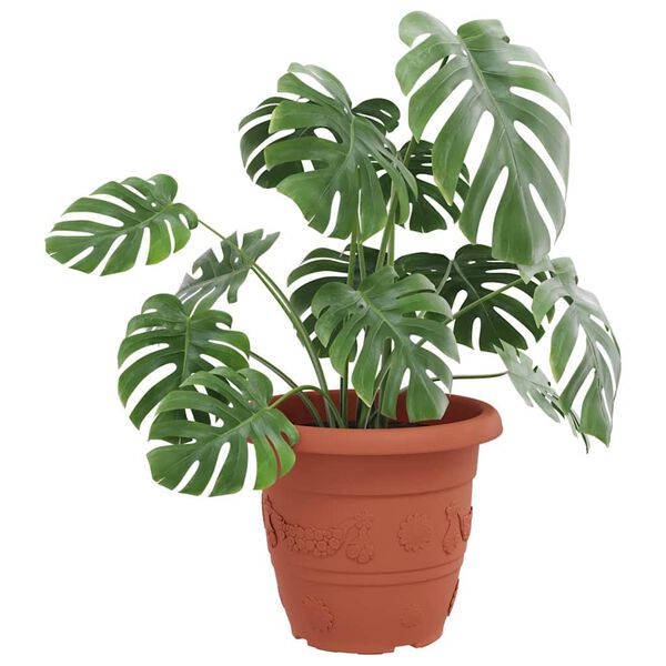 vidaXL Rund Blomsterpotte 6 pcs Klinker R&oslash;d &Oslash; 26 x 21.5 cm Plast