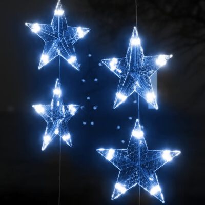 vidaXL Eventyrlysgardin stjerner 200 LED blå 8 funksjoner