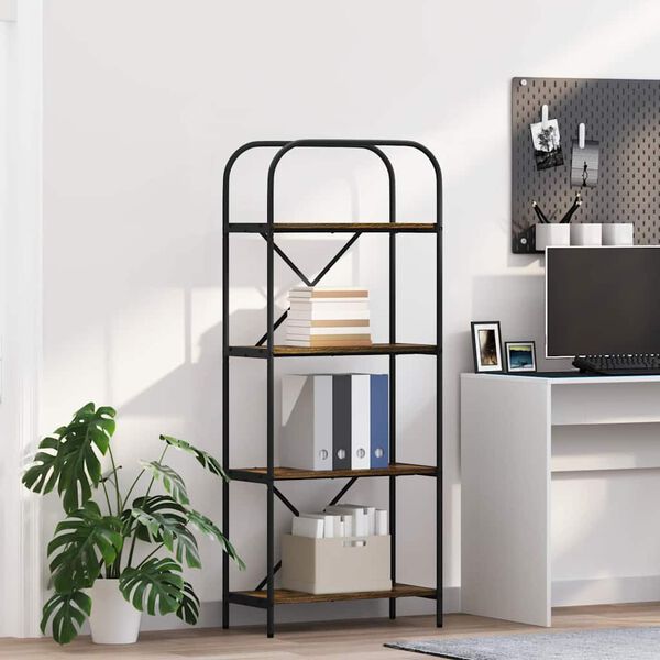 vidaXL Bokhylle R&oslash;kt eik 60 x 30 x 146 cm Konstruert tre