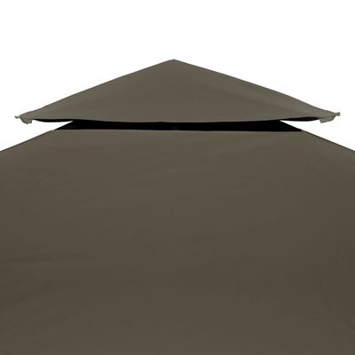 vidaXL Dobbel toppduk til paviljong 310 g/m² 4x3 m gråbrun