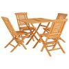 vidaXL Hagespisegruppe 5 deler heltre teak