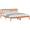vidaXL Sengestamme med hodegjerde Vokset Brun 180 x 200 cm Massiv furu