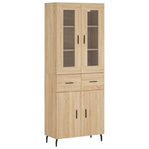 vidaXL Highboard sonoma eik 69,5x34x180 cm konstruert tre