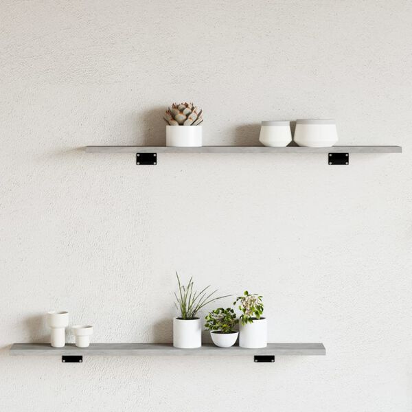 vidaXL Hylleplater 8 stk betonggr&aring; 80x10x1,5 cm sponplate