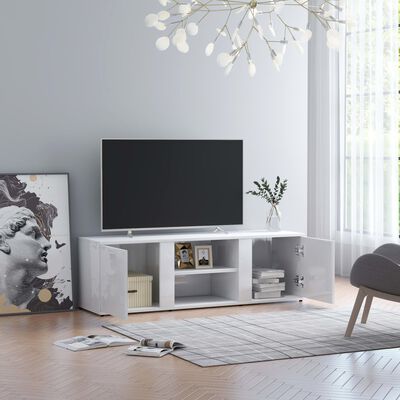 vidaXL TV-benk høyglans hvit 120x34x37 cm sponplate