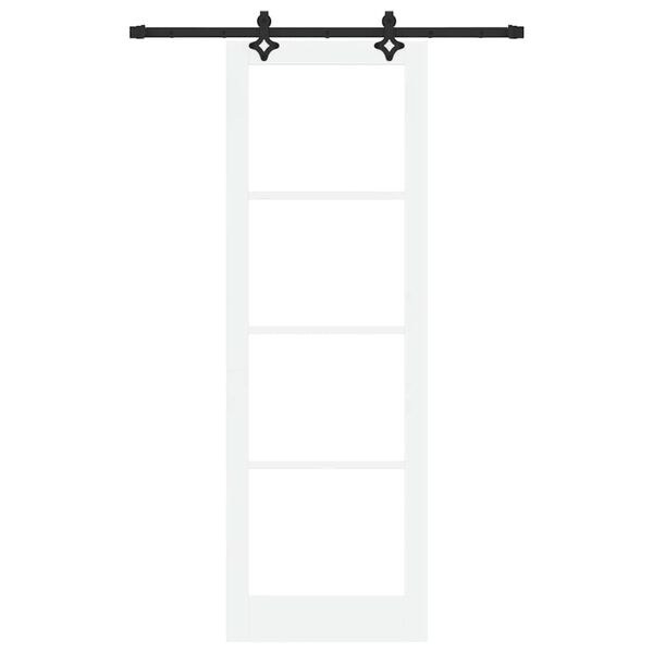 vidaXL Skyved&oslash;r Hvit 78 x 232 cm Massivt furutre og glass