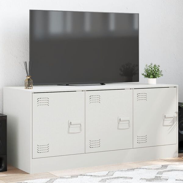 vidaXL TV-benk hvit 99x39x44 cm st&aring;l