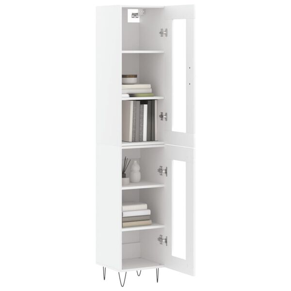 vidaXL Highboard hvit 34,5x34x180 cm konstruert tre