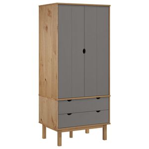 vidaXL Garderobe OTTA brun og gr&aring; 76,5x53x172 cm heltre furu
