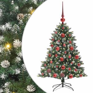 vidaXL Kunstig juletre med 150 LED gr&oslash;nn 120 cm PVC og plast og st&aring;l
