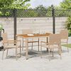 vidaXL Hage stabelstoler 4 pcs Krem og brun PE rattan, solid akasietre