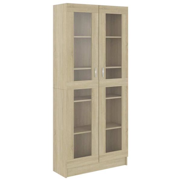 vidaXL Vitrine sonoma eik 82,5x30,5x185 cm konstruert tre