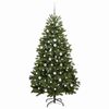 vidaXL Kunstig juletre med 300 LED gr&oslash;nn 210 cm PVC og metall