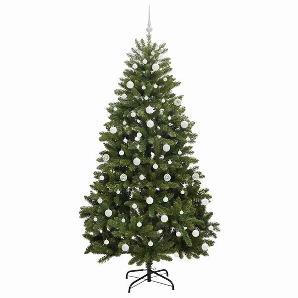 vidaXL Kunstig juletre med 300 LED gr&oslash;nn 210 cm PVC og metall