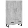 vidaXL Highboard betonggr&aring; 69,5x31x115 cm konstruert tre