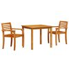 vidaXL Hage Spisegruppe 3 pcs Brun Solid akasietre