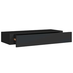 vidaXL Veggmontert skuffehylle svart 60x23,5x10 cm MDF