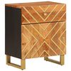vidaXL Nattbord brun og svart 50x33x60 cm heltre mango