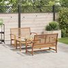 vidaXL Hagesofa Set 3 pcs Naturlig Massivt Teaktre