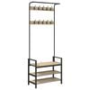 vidaXL Kleshenger med hylle Sonoma eik 75 x 34 x 184 cm Konstruert tre