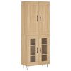 vidaXL Highboard sonoma eik 69,5x34x180 cm konstruert tre