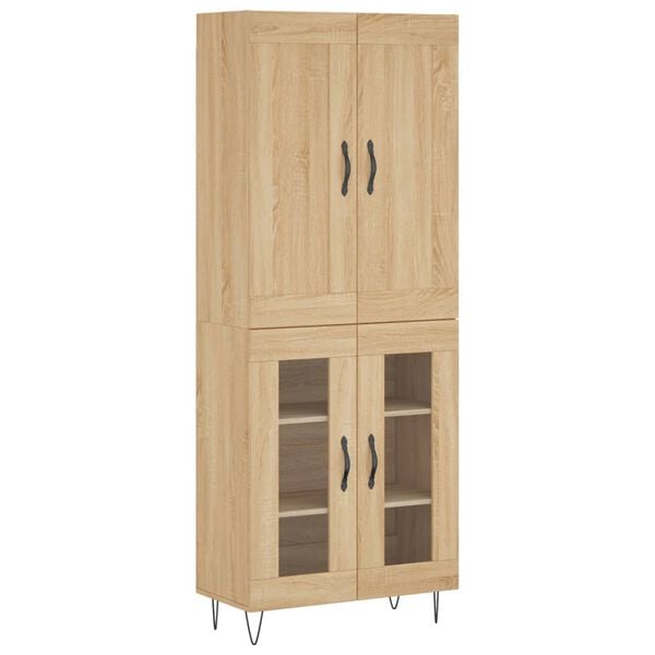 vidaXL Highboard sonoma eik 69,5x34x180 cm konstruert tre