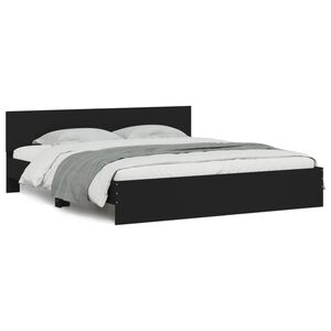 vidaXL Sengeramme med hodegavl svart 160x200 cm