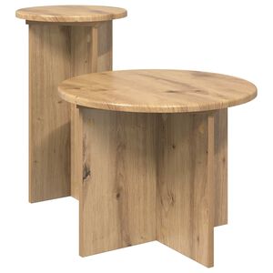vidaXL Sidebordssett 2 stk. Artisan eik &Oslash; 45 x 35 cm Konstruert tre
