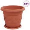 vidaXL Plantepotter 24 stk. Klinker R&oslash;d &Oslash; 26 x 21.5 cm Plast