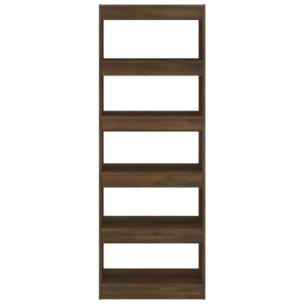vidaXL Bokhylle/romdeler brun eik 60x30x166 cm konstruert tre