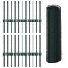 vidaXL Gjerde med stolpe gr&oslash;nn 0,4 x 50 m St&aring;l og PVC