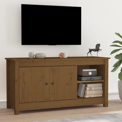 vidaXL TV-benk honningbrun 103x36,5x52 cm heltre furu