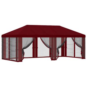 vidaXL Teltduk med sidevegger Burgunder 600,5 x 300,5 cm Polyester