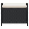 vidaXL Hagekrakk med pute svart 58x46x46 cm polyrotting