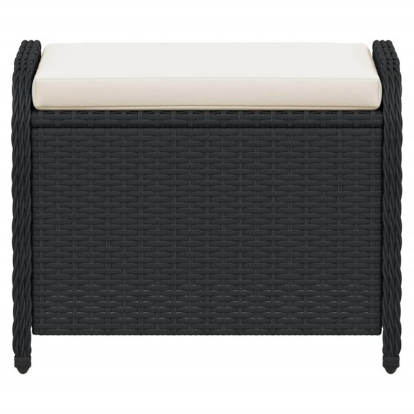 vidaXL Hagekrakk med pute svart 58x46x46 cm polyrotting