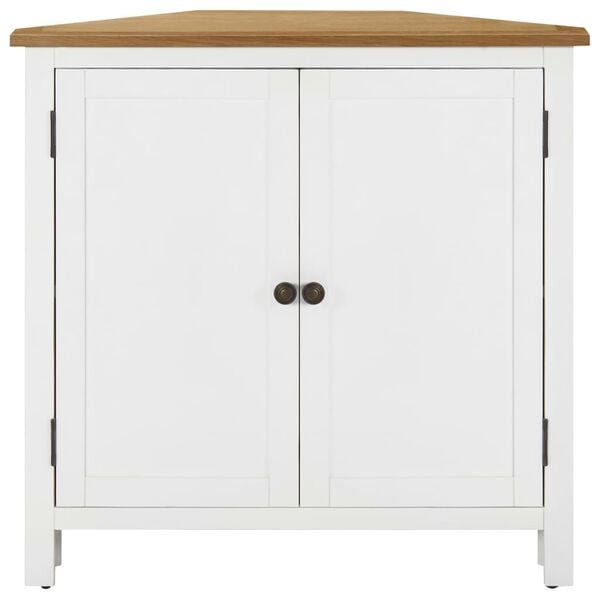 vidaXL Hj&oslash;rneskap 80x33,5x78 cm heltre eik