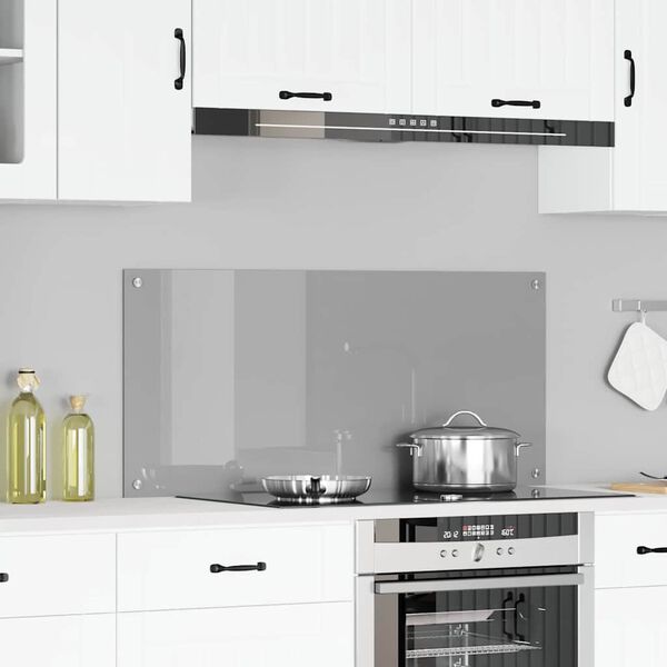 vidaXL Kj&oslash;kkenbakplate Lysegr&aring; 110 x 50 x 0,6 cm herdet glass