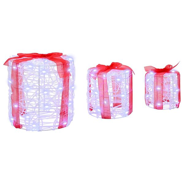 vidaXL Gaveeske Dekorasjon 3 pcs Kaldhvit 20 x 20 x 21 cm Akryl