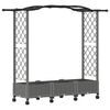vidaXL Hevet Bed med Trellis og Tak Lysegr&aring; 169 x 40 x 129 cm PP