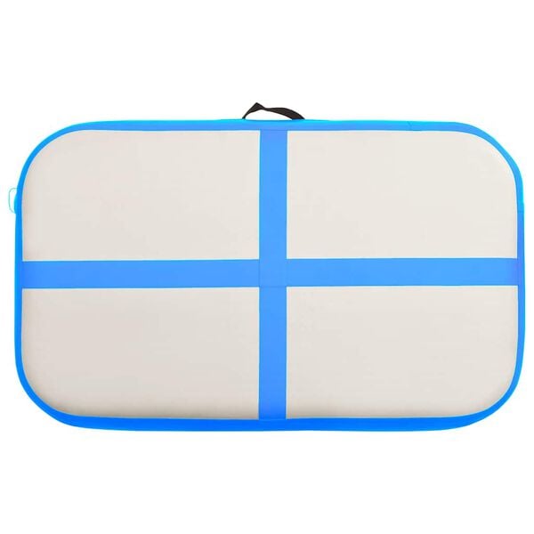vidaXL Oppbl&aring;sbar gymnastikkmatte med pumpe 60x100x15 cm PVC bl&aring;